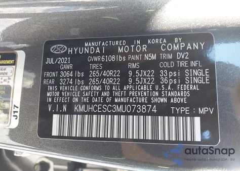 2021 Genesis Gv80 3.5T Awd from USA, damaged, VIN KMUHCESC3MU073874